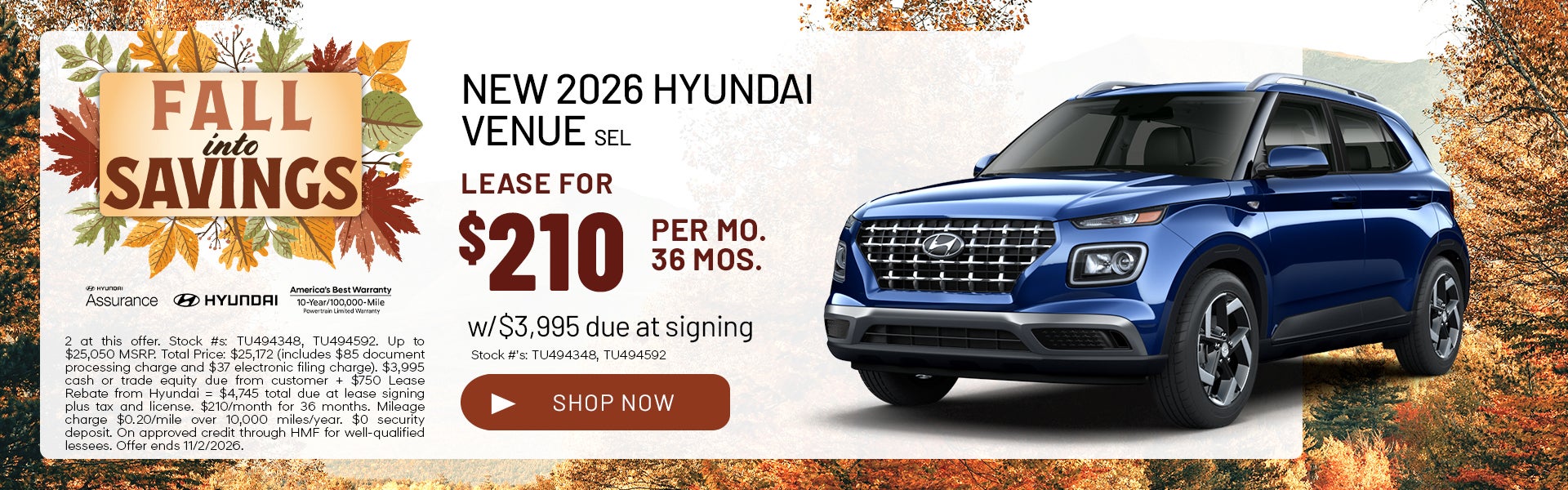 Lease for $210/month for 36 months $3,995 due at signing