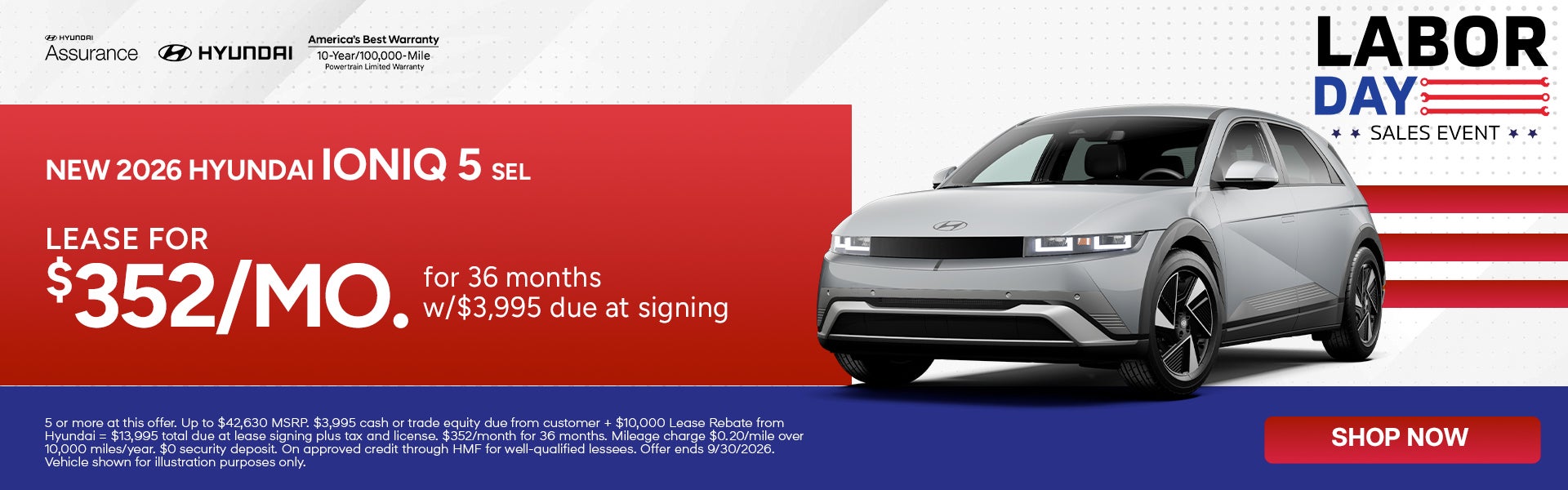 Lease for $352/month for 36 months $3,995 due at signing