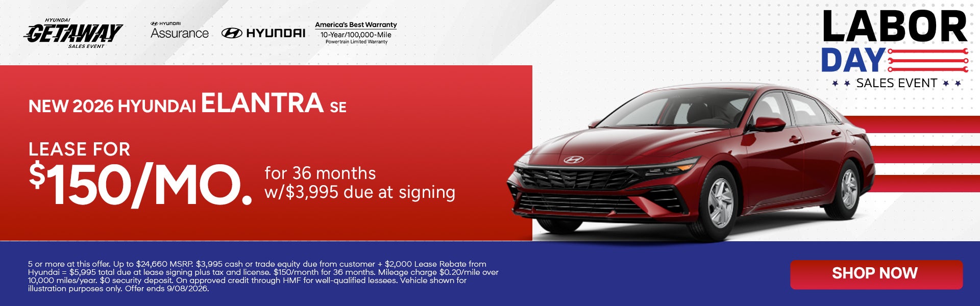 Lease for $150/month for 36 months $3,995 due at signing