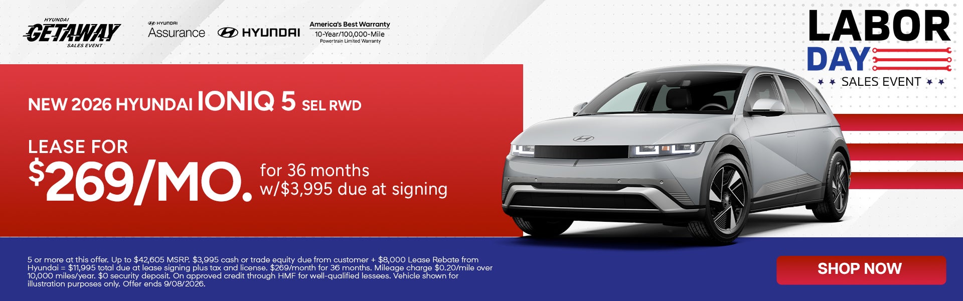 Lease for $269/month for 36 months $3,995 due at signing
