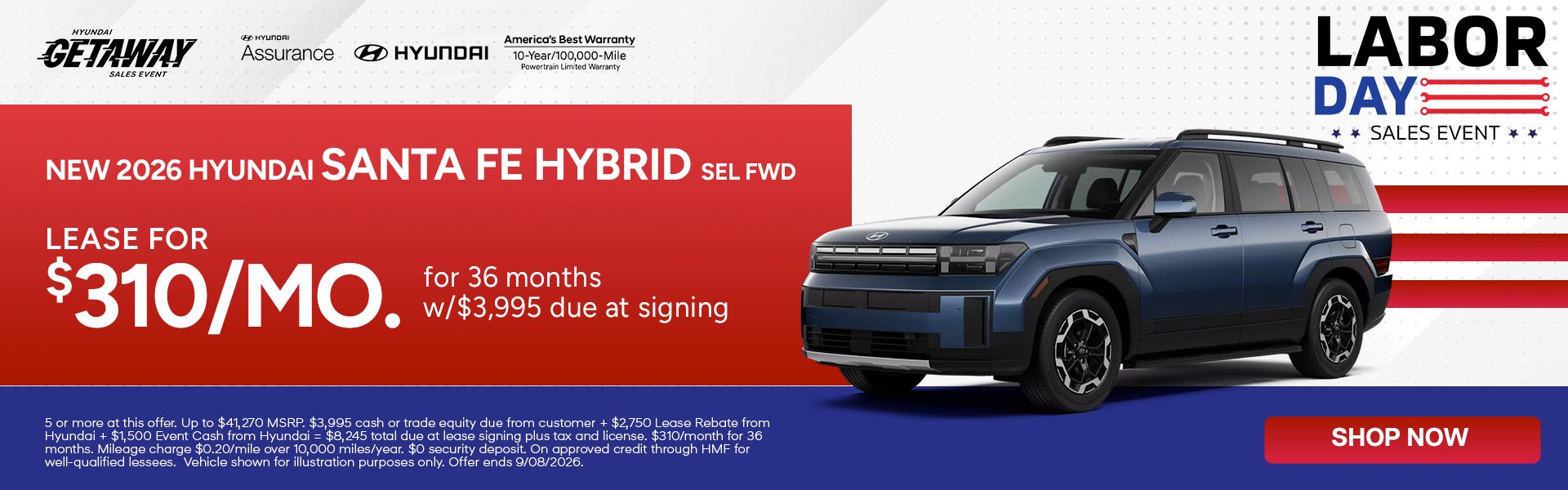 Lease for $310/month for 36 months $3,995 due at signing