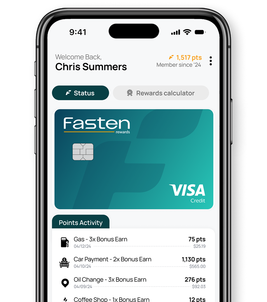 iPhone with Fasten Visa and Rewards