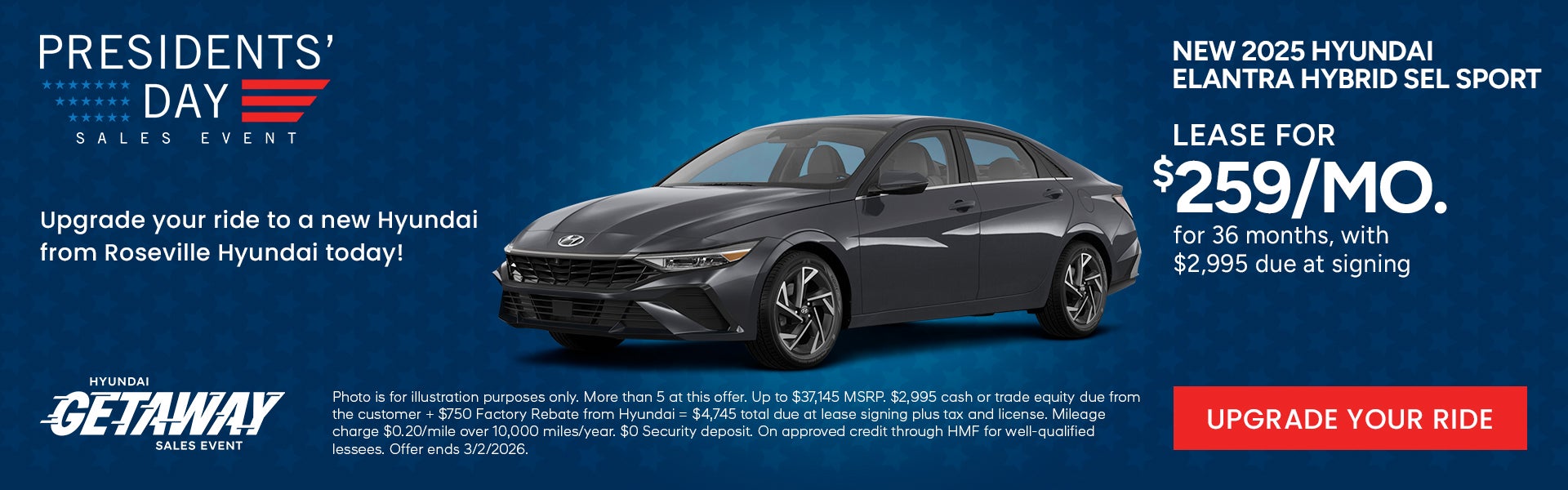 Lease for $259/month for 36 months $2,995 due at signing