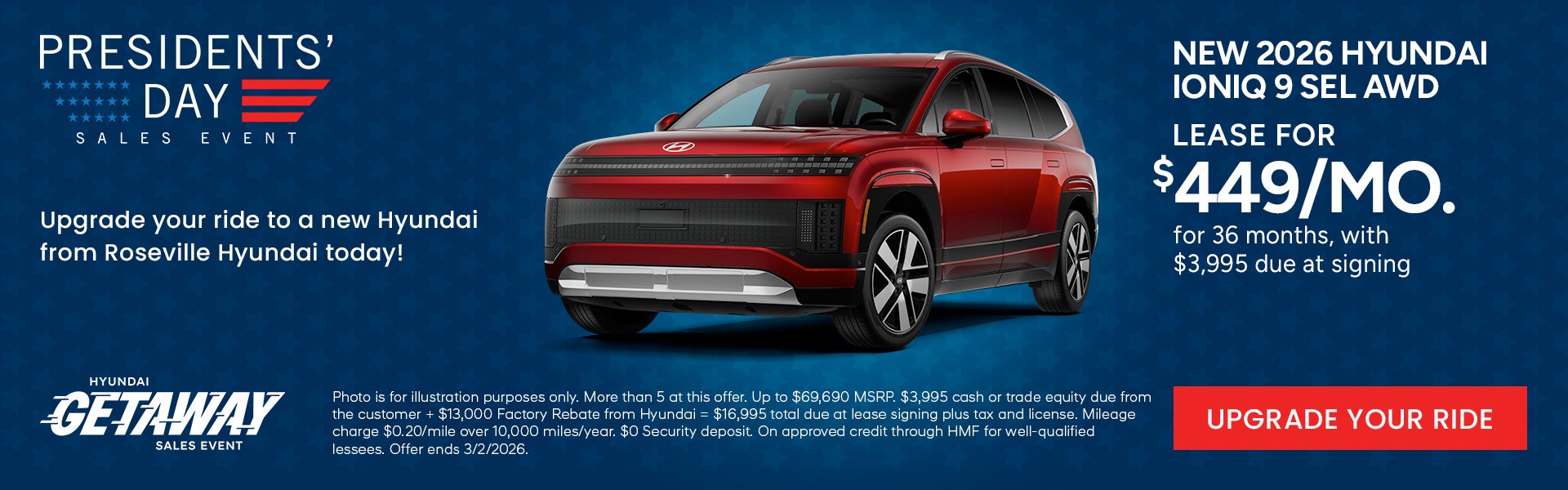 Lease for $449/month for 36 months $3,995 due at signing